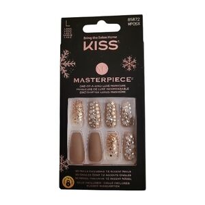 KISS Masterpiece Press-On Nails - Gold and Brown